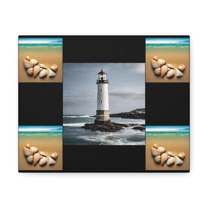 Lighthouse Black Canvas Gallery Wraps