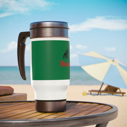 Green Stainless Steel Travel Mug with Handle, 14oz