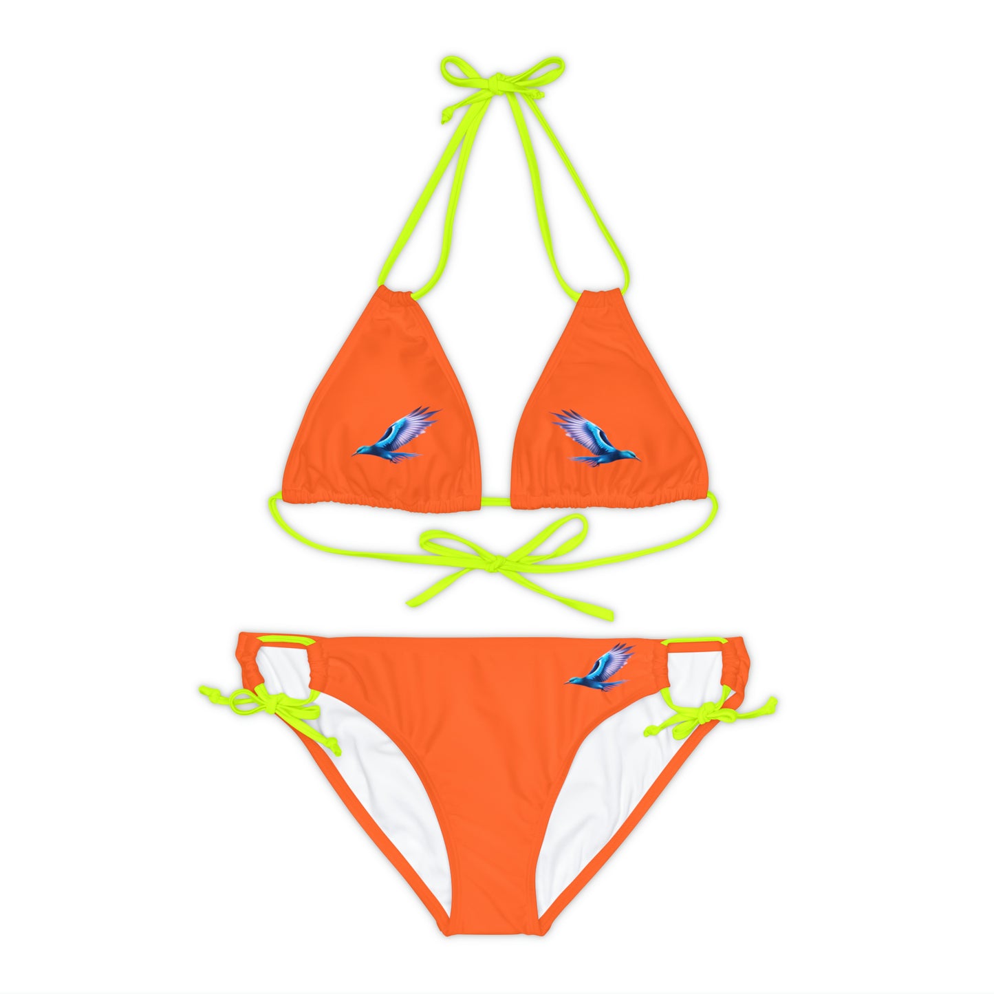 Orange Strappy Bikini Set (AOP)