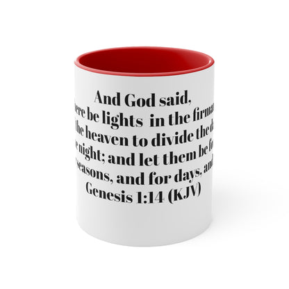 Bible Speaks Gen 1:14 Accent Mug, 11oz