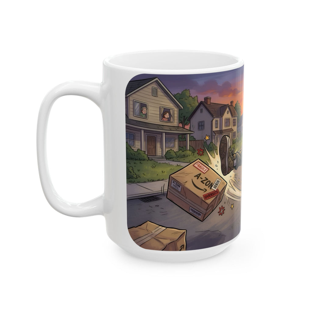 Speedy Drop Delivery Bathroom Tales White Ceramic Mug — "Gotta Go" Postal Worker Tea Cup (11oz/15oz)