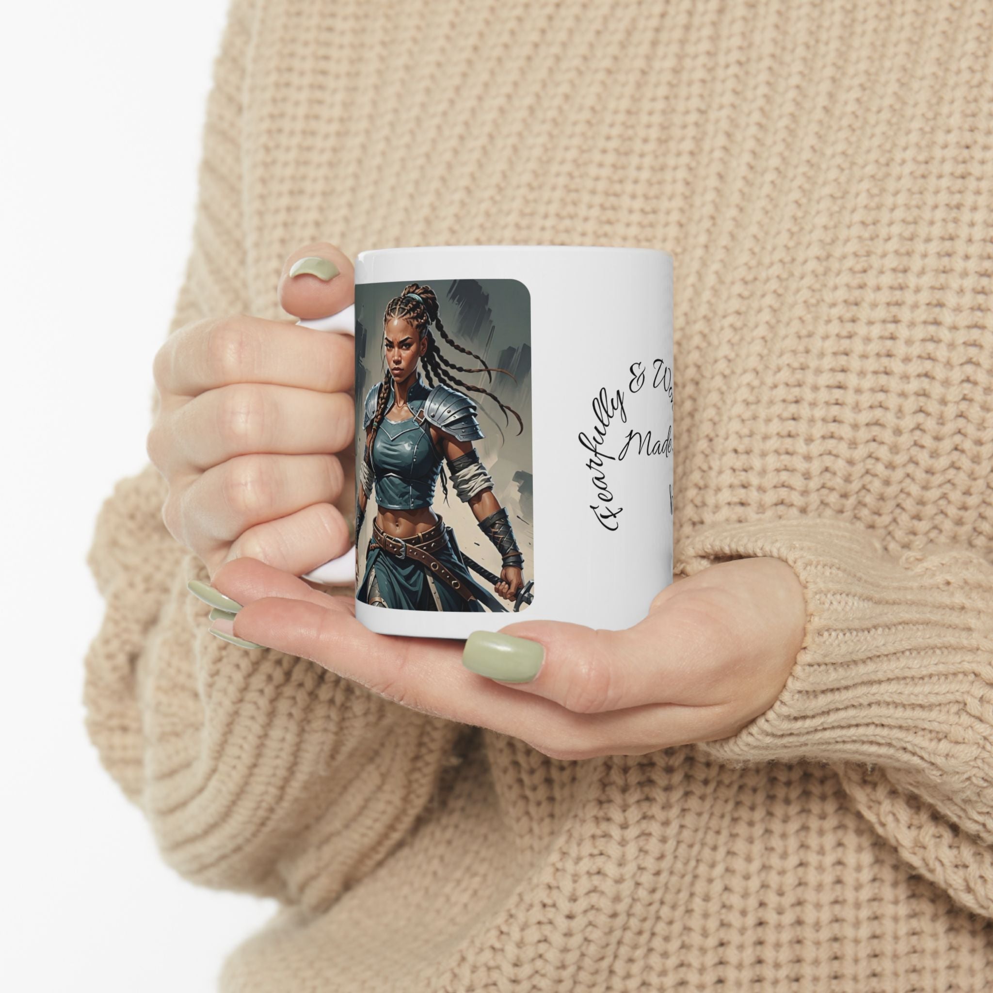 Gentle Woman of Valor #30 White Ceramic Mug - Fearfully & Wonderfully Made Tribute Cup (11oz/15oz)