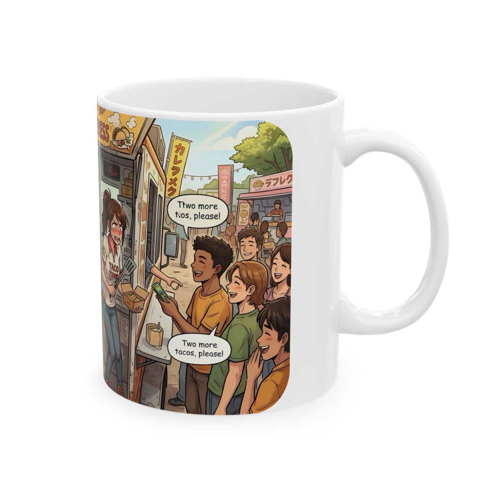 The Hungry Express "Gotta Go" White Ceramic Mug, Busy Food Truck Crew Cup (11oz/15oz)