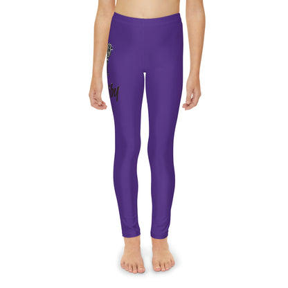 Youth Purple Full-Length Leggings (AOP)