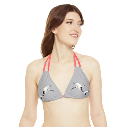 Light Grey Strappy Bikini Set (AOP)