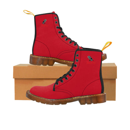 Men's Dark Red Canvas Boots