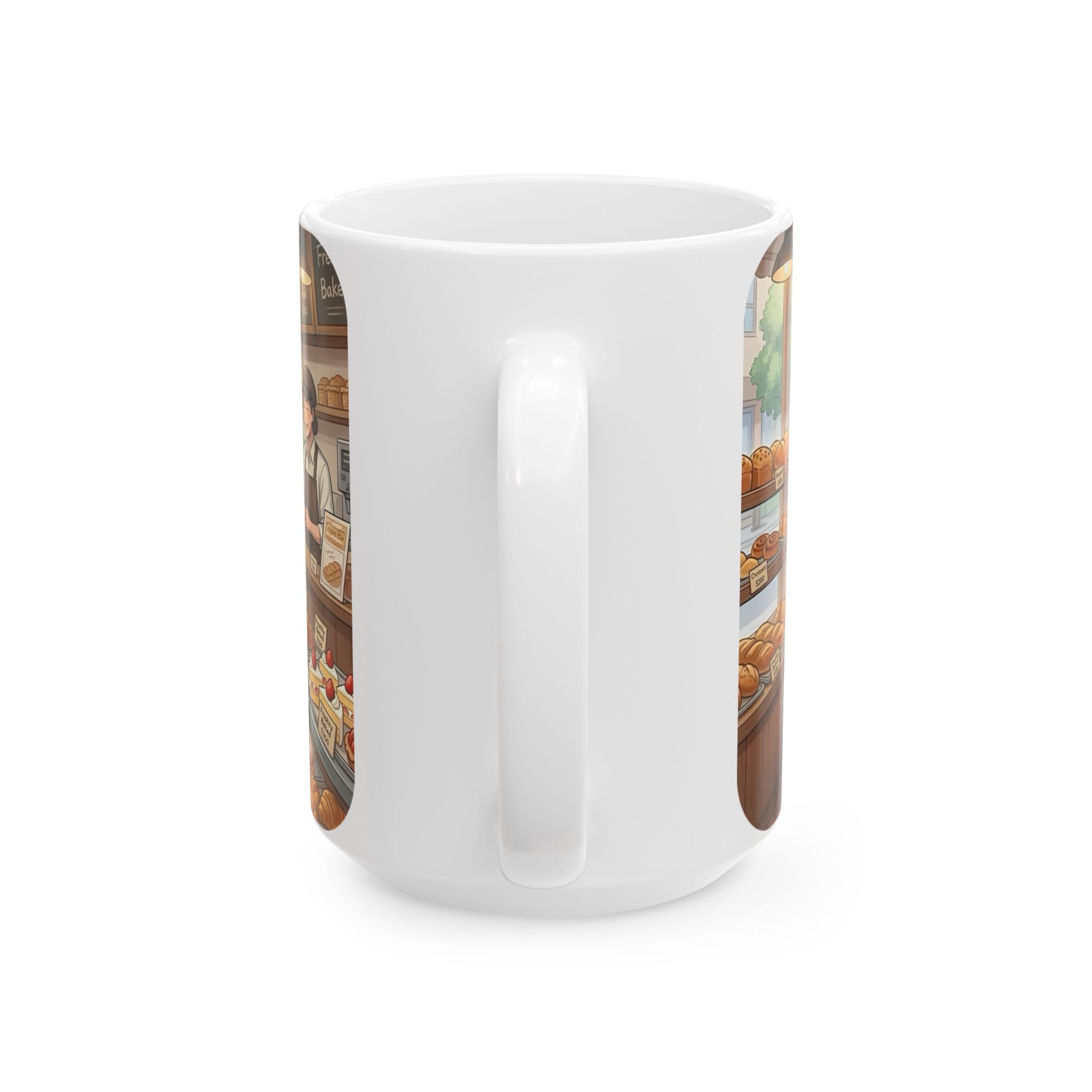 Cozy Family Bakery Trip White Ceramic Mug, Cute Gardener's Cafe Cup (11oz, 15oz)