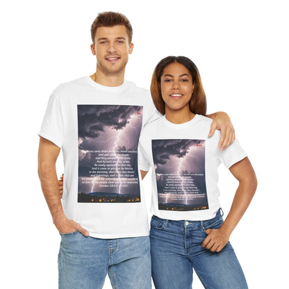 Lightning Style People Tremble Unisex Heavy Cotton Tee, Dual Side, W Font