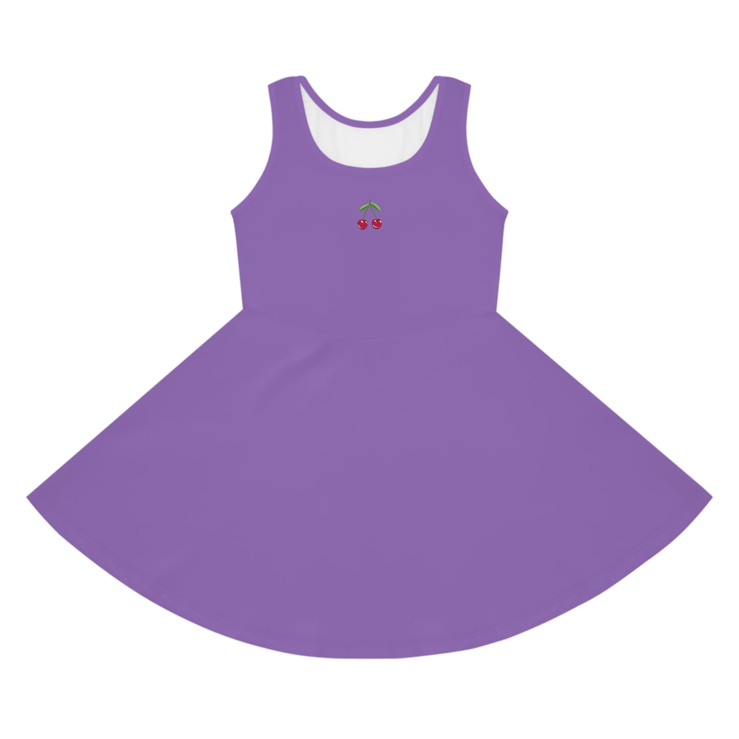 Girls' Light Purple Sleeveless Sundress (AOP)