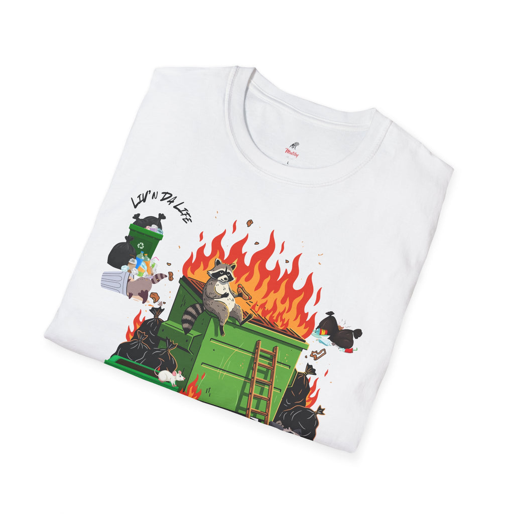 Raccoon Fun #1 Unisex T-Shirt - Dumpster Fire Graphic Tee, Animal Lover Gift, Nature Wildlife Shirt, Funny Graphic Print Apparel, Outdoor