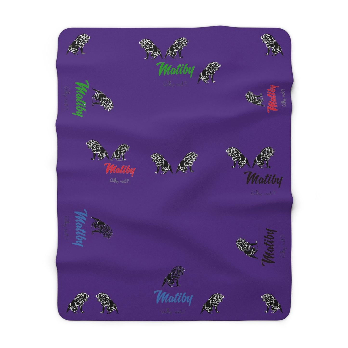 Matiby Lion Purple Sherpa Fleece Blanket