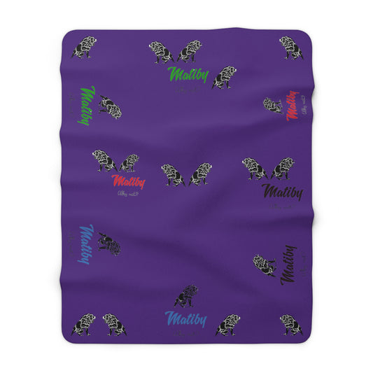 Matiby Lion Purple Sherpa Fleece Blanket