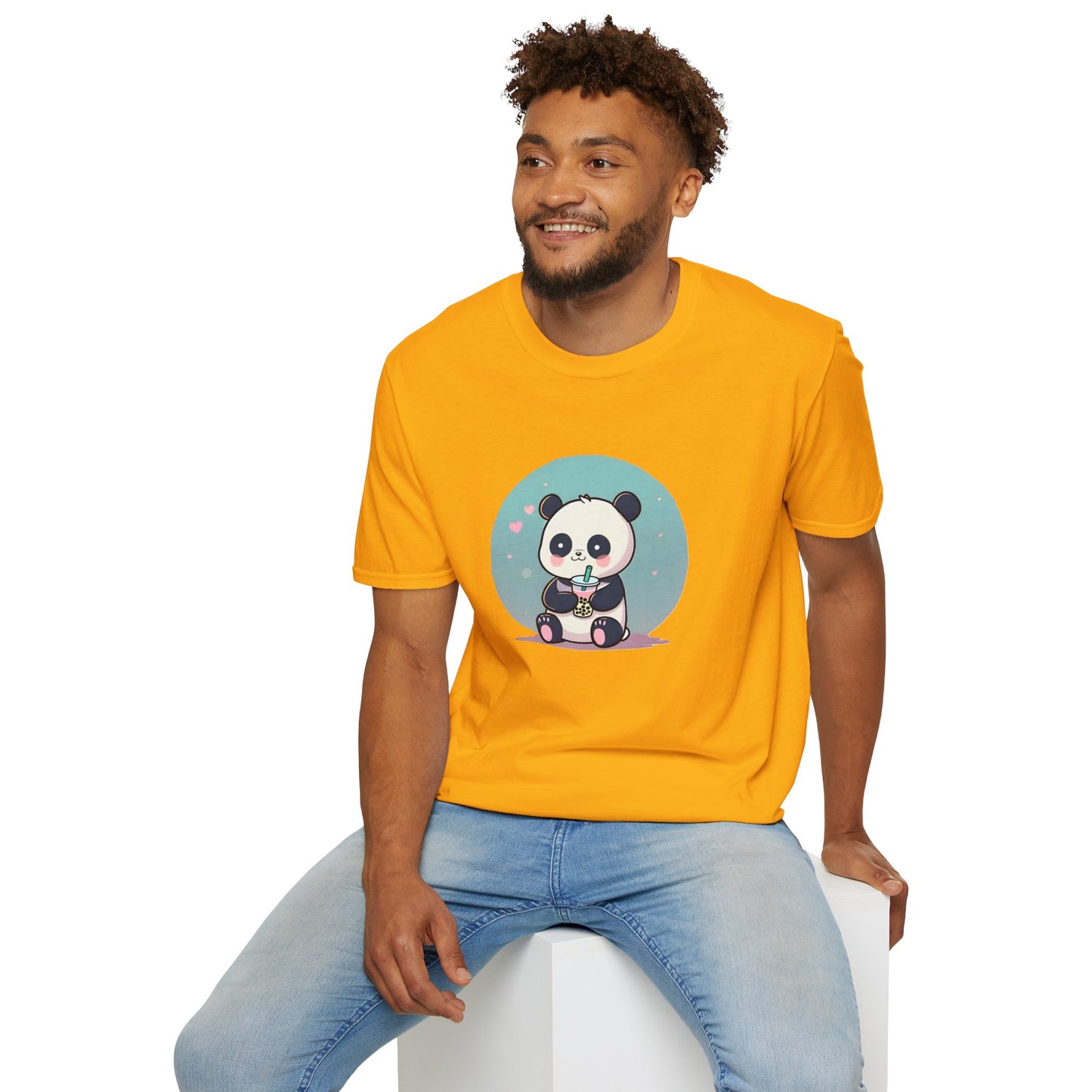 Panda With Boba Unisex Softstyle T-Shirt