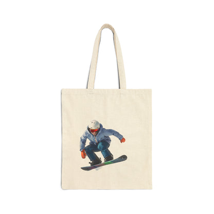 Snowboarding Cotton Canvas Tote Bag