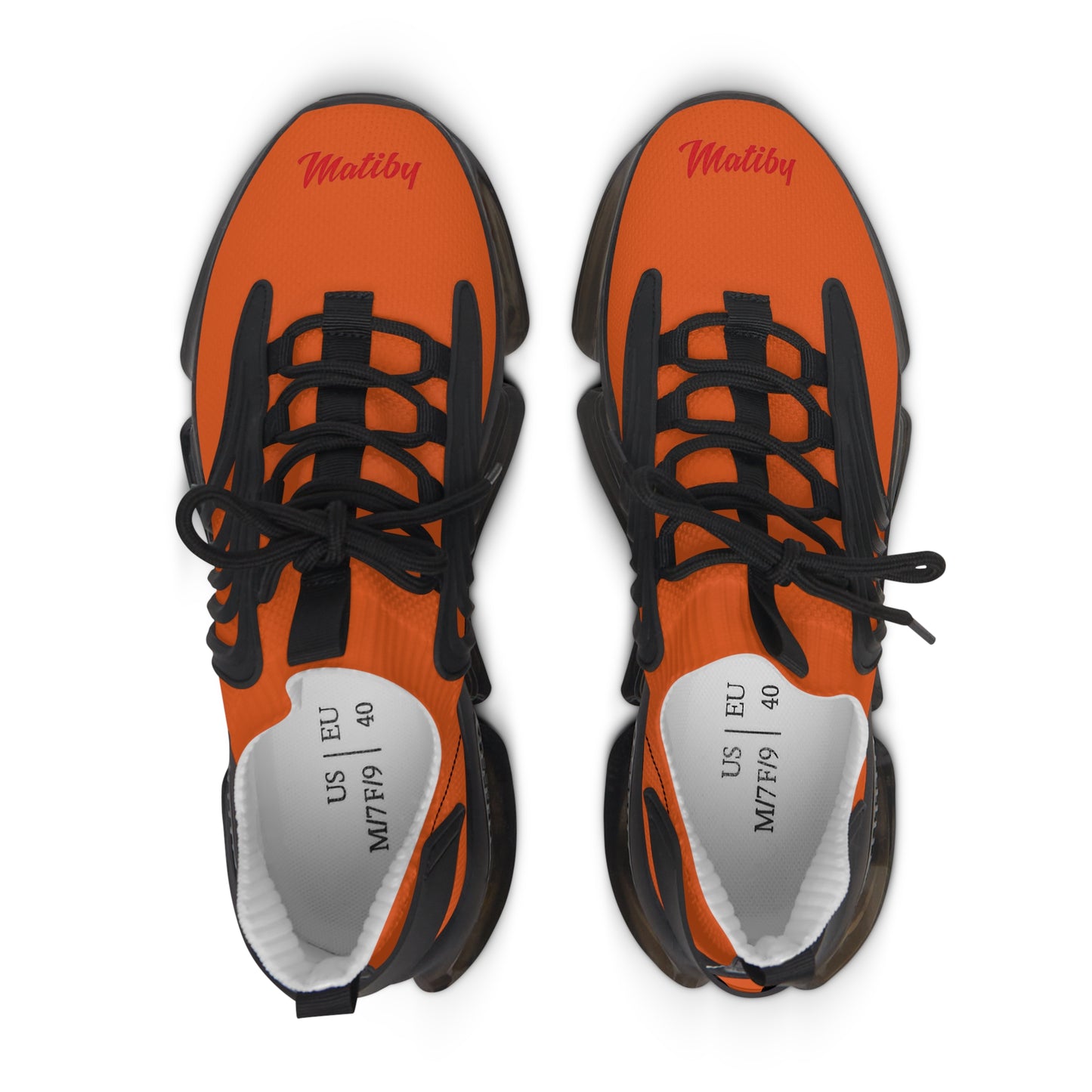 Women's Orange Mesh Sneakers