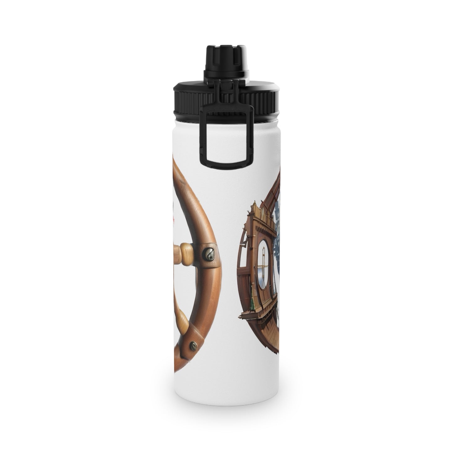 Nautical Helm Stainless Steel Water Bottle, Sports Lid