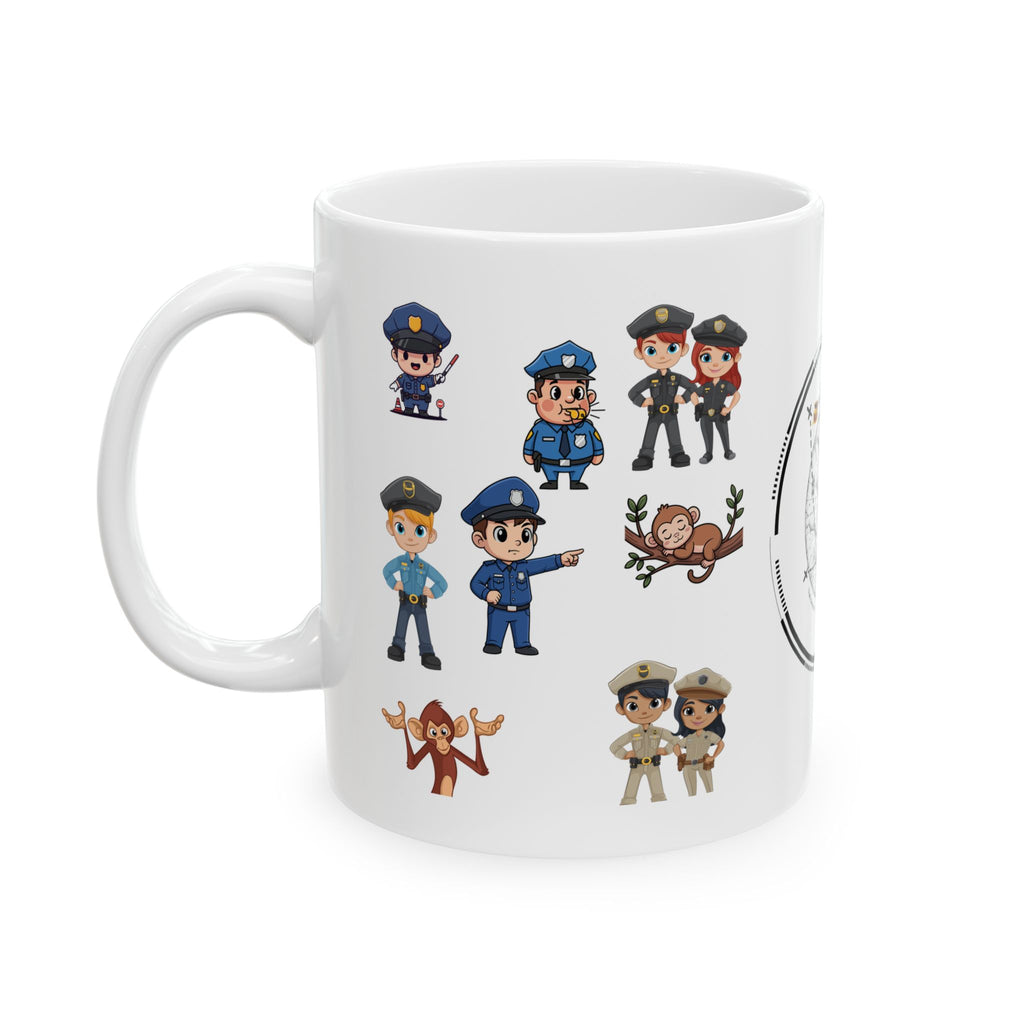 Thin Blue Line Pet Decor White Ceramic Mug — Law Enforcement Appreciation Gift Cup (11oz & 15oz)
