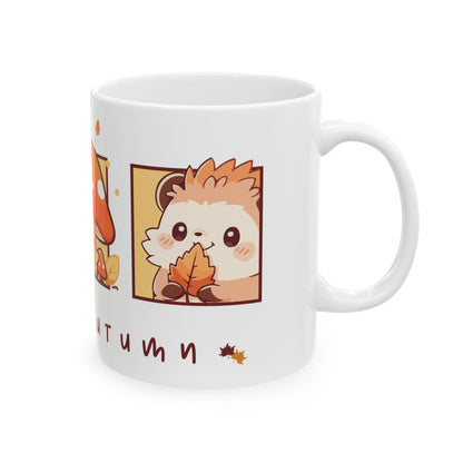 Journeys Hello Autumn Seasons of Change Ceramic Mugs, Gifts for Pet Lovers, Mugs for Animal Lovers, Cute Seasonal Mugs, Mug for All Occasions, Thanksgiving Mug