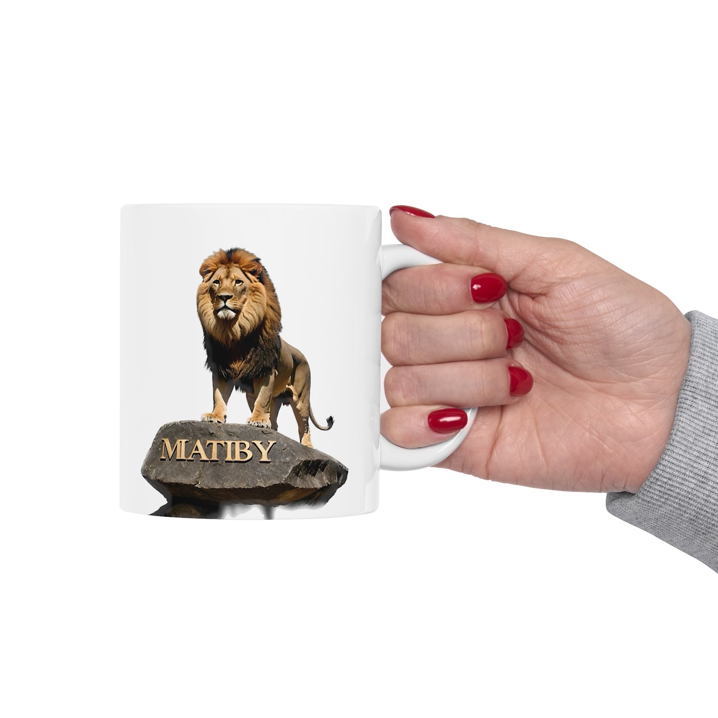 Matiby Lion Ceramic Mug, 11oz