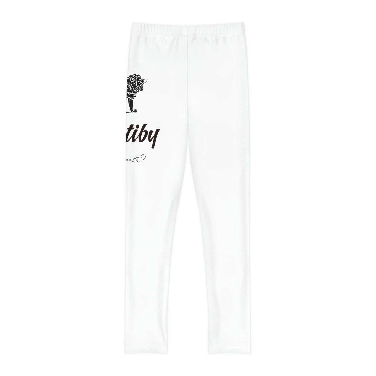 Youth White Full-Length Leggings (AOP)