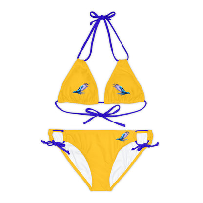 Yellow Strappy Bikini Set (AOP)