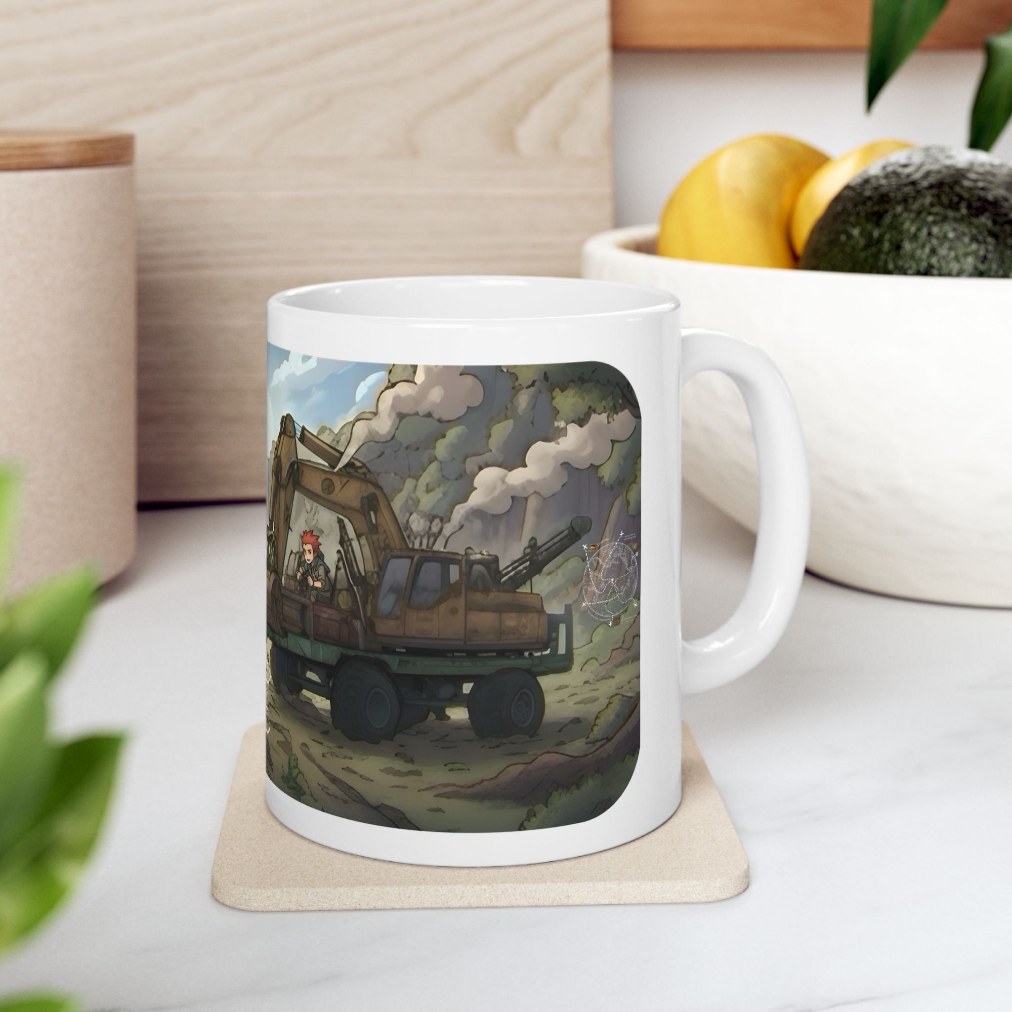 Adventure 4x4 Trucks #36, Anime Indie Game Developers On The Move White Ceramic Mug — Find Your Path To The Essentials Cup (11oz & 15oz)