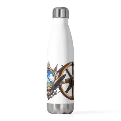 Nautical Helm 20oz Insulated Bottle, White