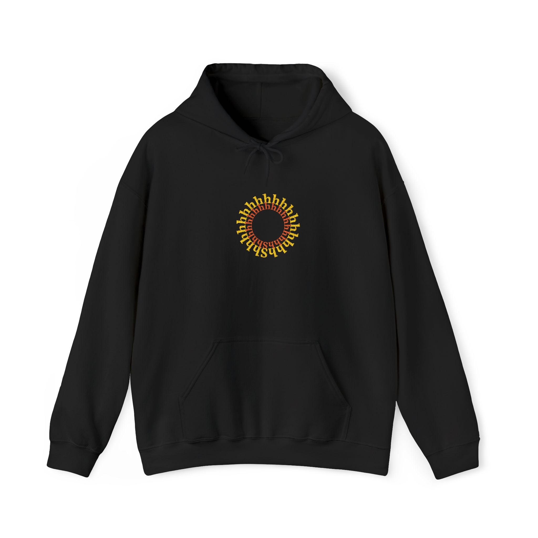 Shhhhhh Orange & Gold Embroidered Unisex Heavy Blend Hooded Sweatshirt, Librarians,' Parents,' and Friends' Hoodie