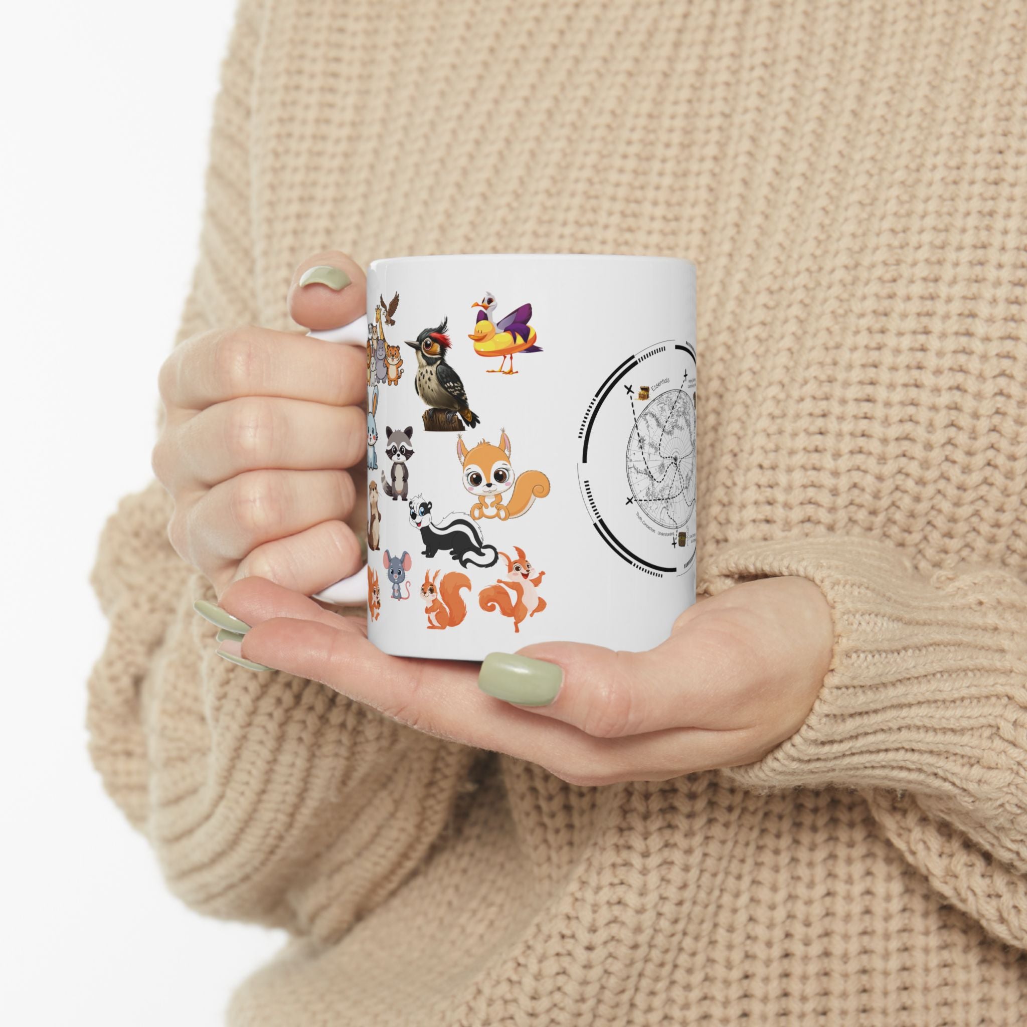 Playful & Cute Pets Decor #2 White Ceramic Mug — Adorable Animals To Brighten Your Day Cup (11oz & 15oz)