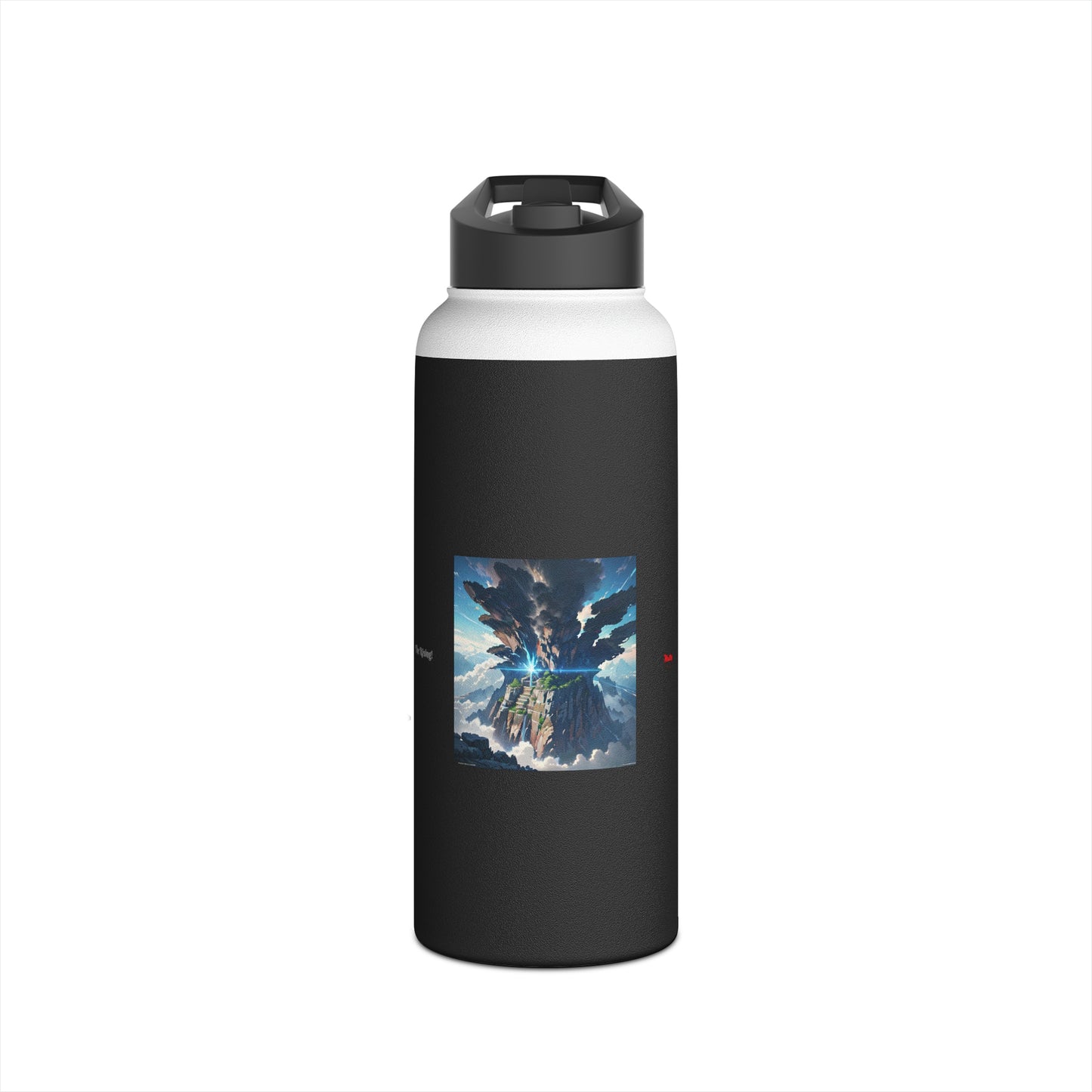 The Rising Stainless Steel Water Bottle, Standard Lid, Black