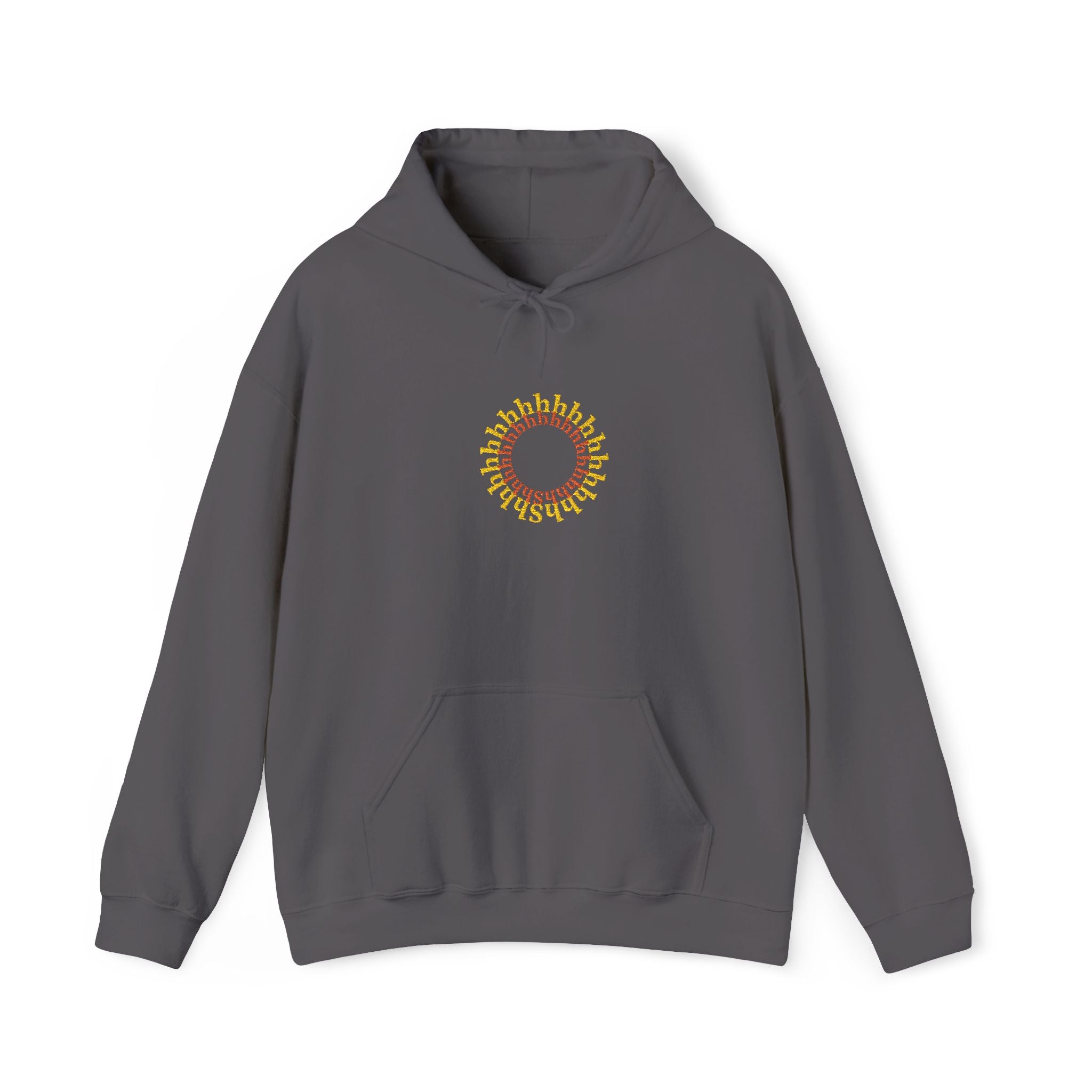 Shhhhhh Orange & Gold Embroidered Unisex Heavy Blend Hooded Sweatshirt, Librarians,' Parents,' and Friends' Hoodie
