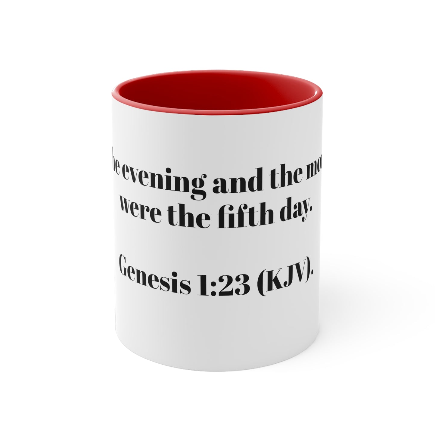 Bible Speaks Gen 1:23 Accent Mug, 11oz