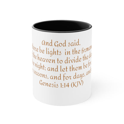 Bible Speaks Gen 1:14 Accent Mug, 11oz