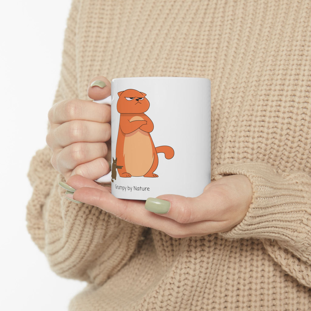 Grumpy By Nature Cat Lover White Ceramic Mug — Bossy Cats Cup 11oz & 15oz