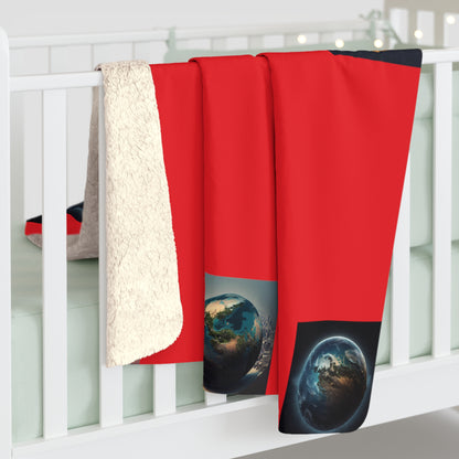 Matiby Worlds "Rojo" Red Sherpa Fleece Blanket