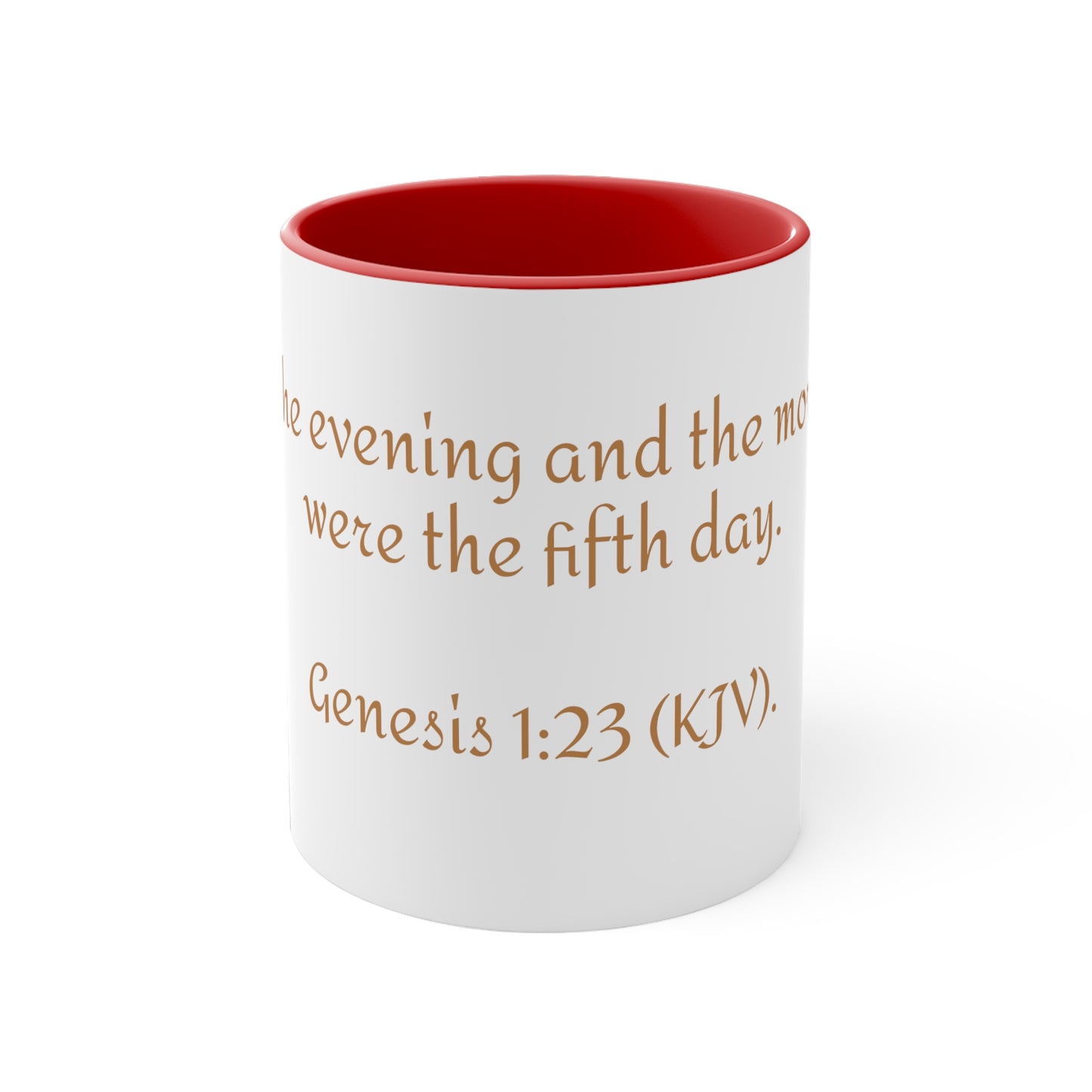 Bible Speaks Gen 1:23 Accent Mug, 11oz