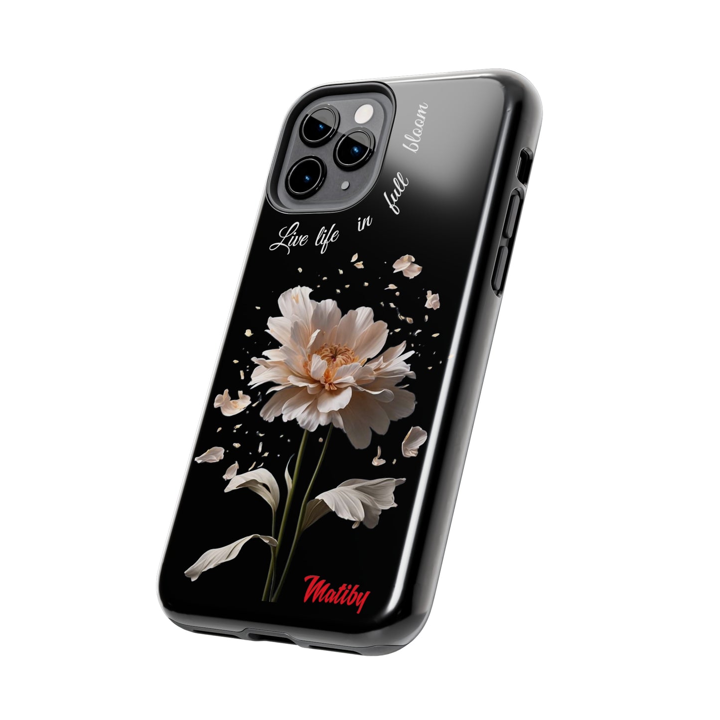 Matiby Amy's Special Flower Bloom Black Tough Phone Cases