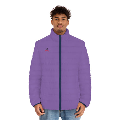 Men's Light Purple Puffer Jacket (AOP)