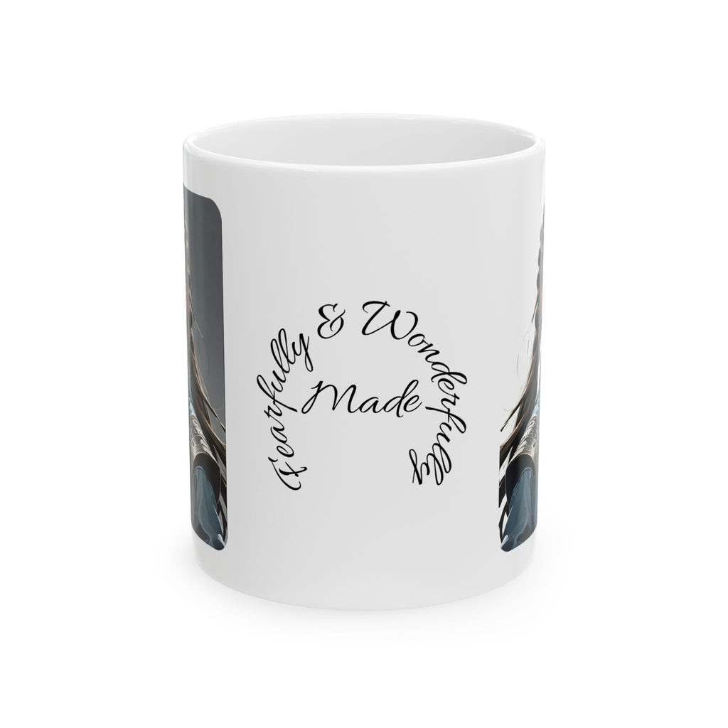Gentle Woman of Valor #1 White Ceramic Mug - Fearfully & Wonderfully Made Tribute Cup (11oz/15oz)