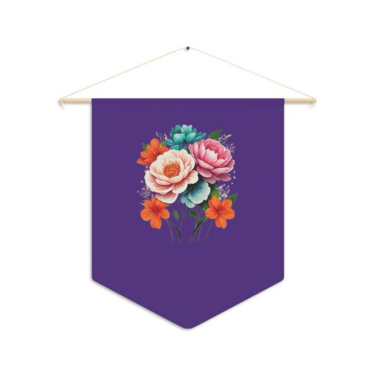 E Floral Purple Pennant