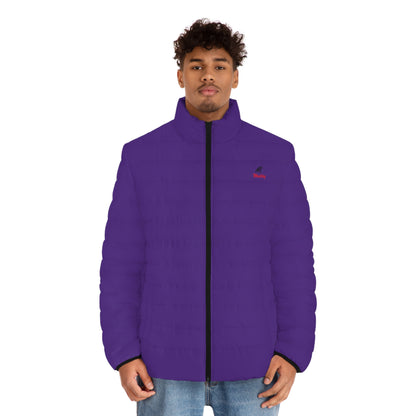 Men's Purple Puffer Jacket (AOP)