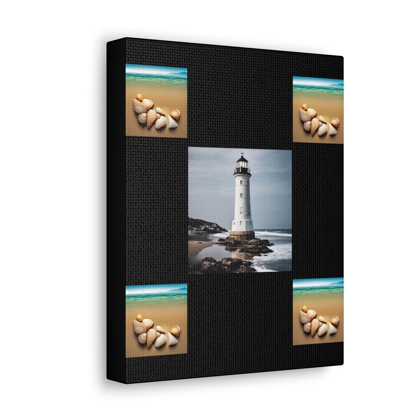 Lighthouse Black Canvas Gallery Wraps