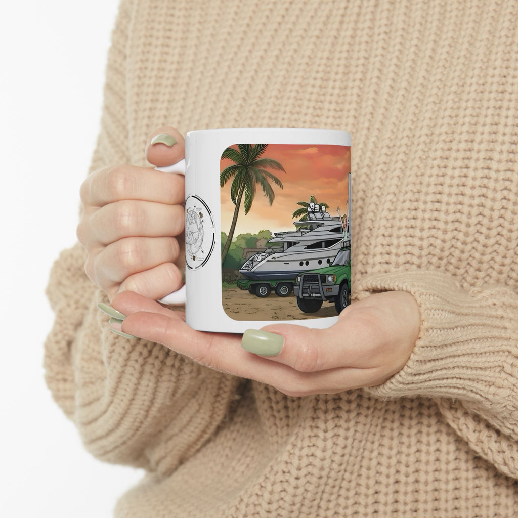 Sunshine State Pickup Trucks #6 Yacht Hauler White Ceramic Mug – Celebrating Companionship, Creativity & Life’s Little Wonders Cup (11oz/15oz)