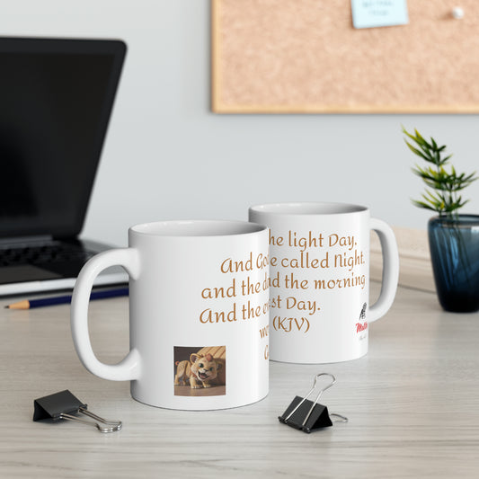 Bible Speaks Gen 1:5 Ceramic Mug, 11oz