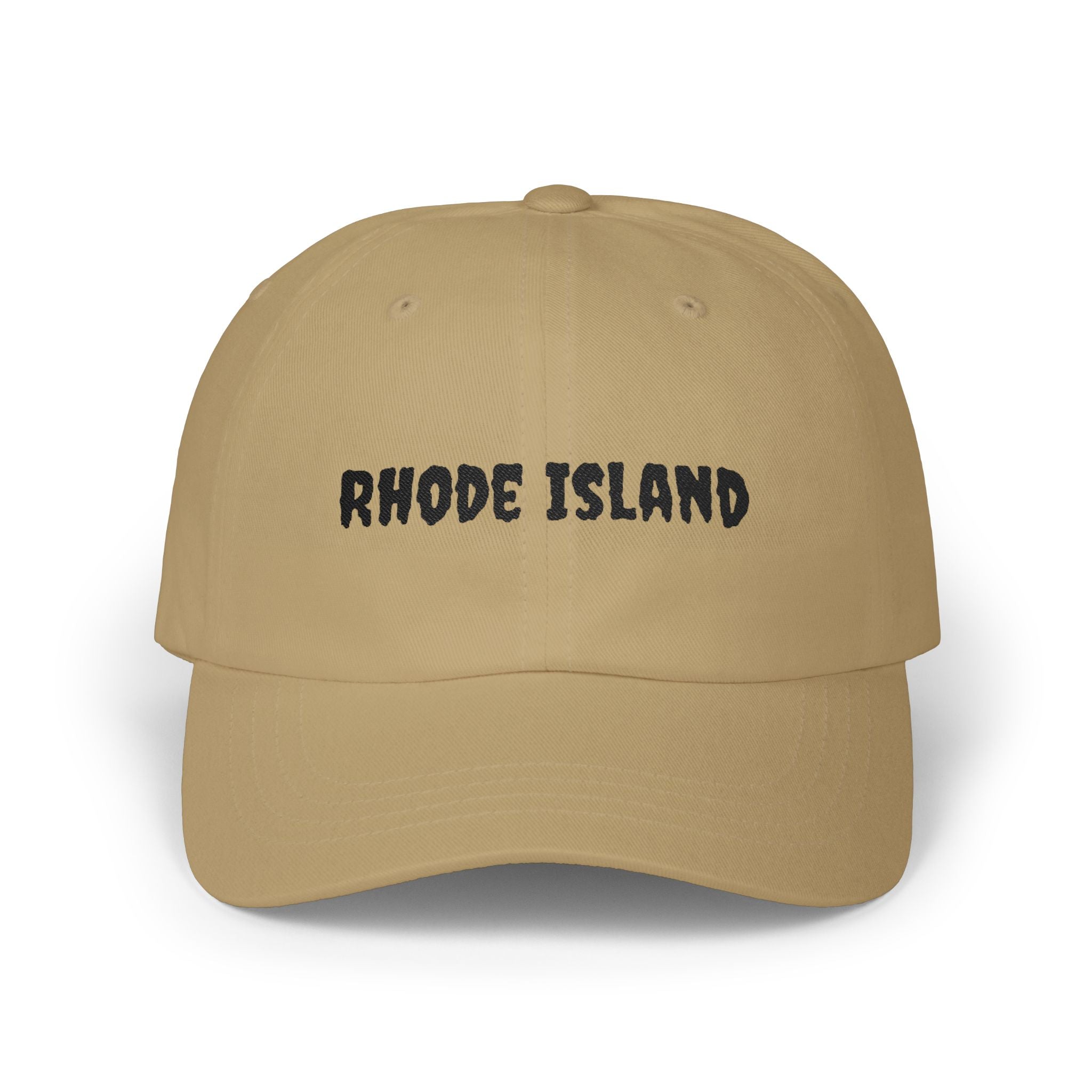 Rhode Island United States of America Black Embroidered Classic Dad Cap | RI 13th USA Baseball Hat