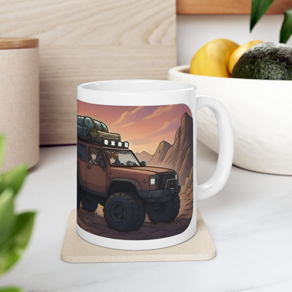 Adventure 4x4 Trucks #46, Outdoor Lovers White Ceramic Mug — Find Your Path To The Essentials Cup (11oz & 15oz)