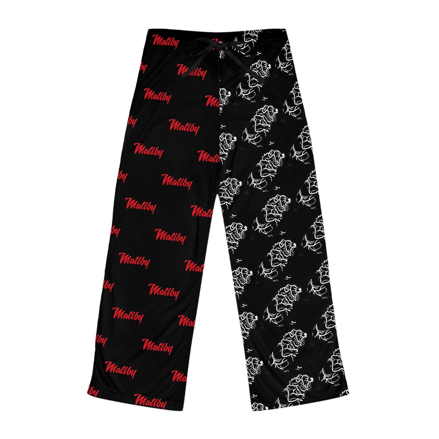 Women's Black Pajama Pants (AOP)