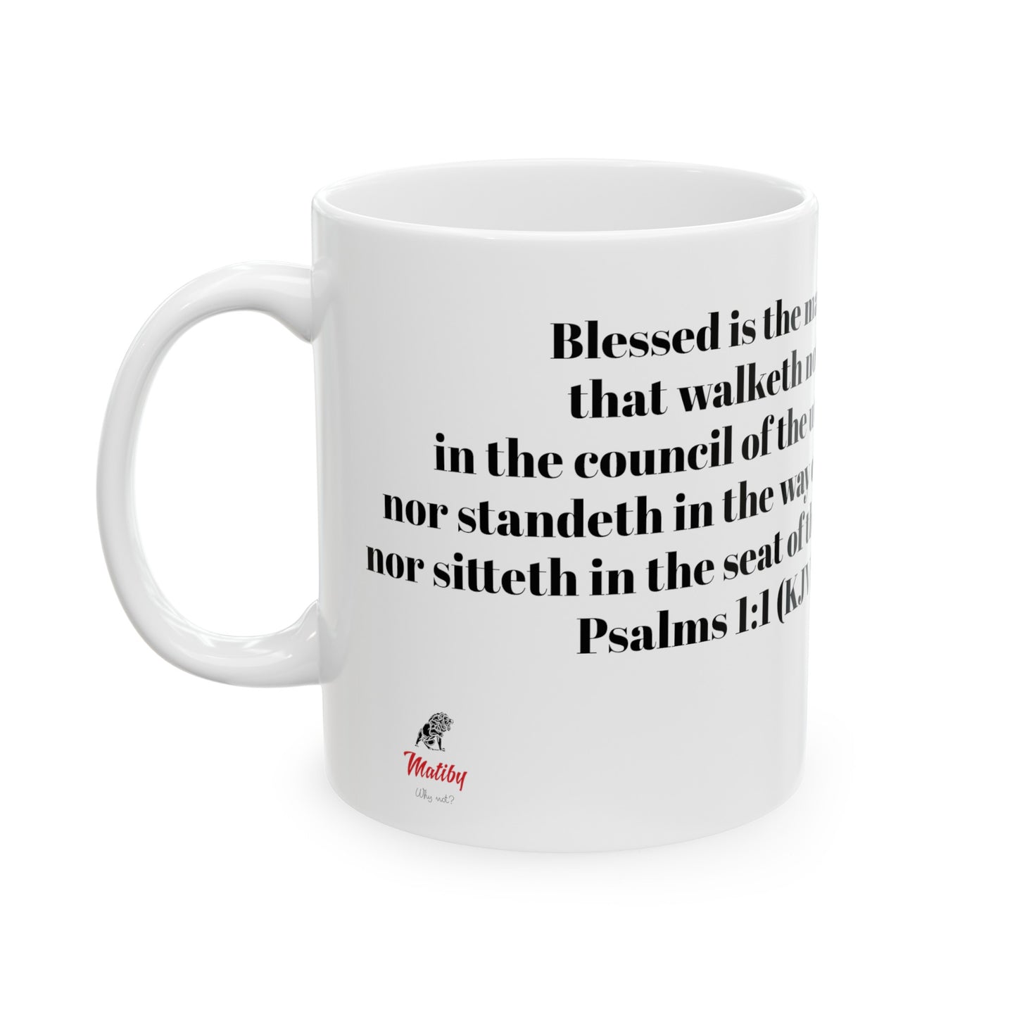 Bible Speaks Psalms 1:1 Ceramic Mug, 11oz