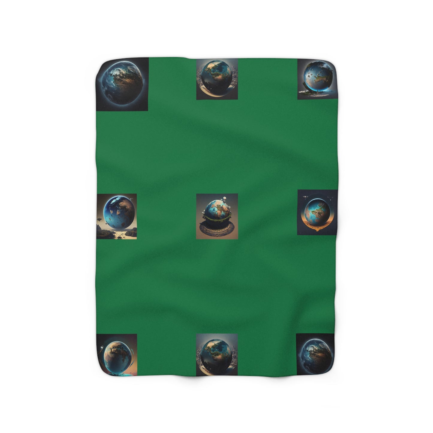 Matiby MEK Green Sherpa Fleece Blanket