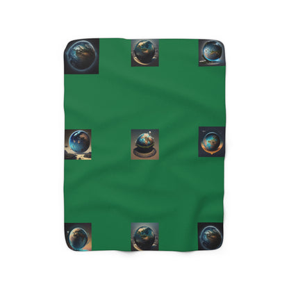 Matiby MEK Green Sherpa Fleece Blanket